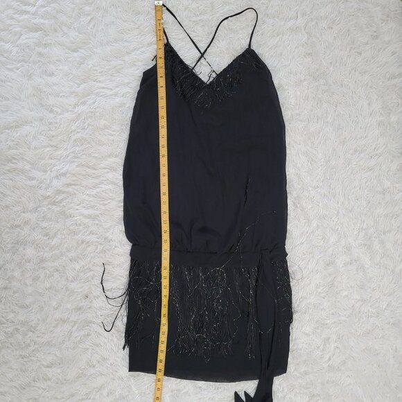 TD4 Flapper Style 70s Style Black Dress - Picture 4 of 7